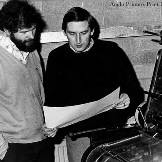 Anglo Printers Print Room 1983. Damian Callan and Gerard Cassidy (eir)